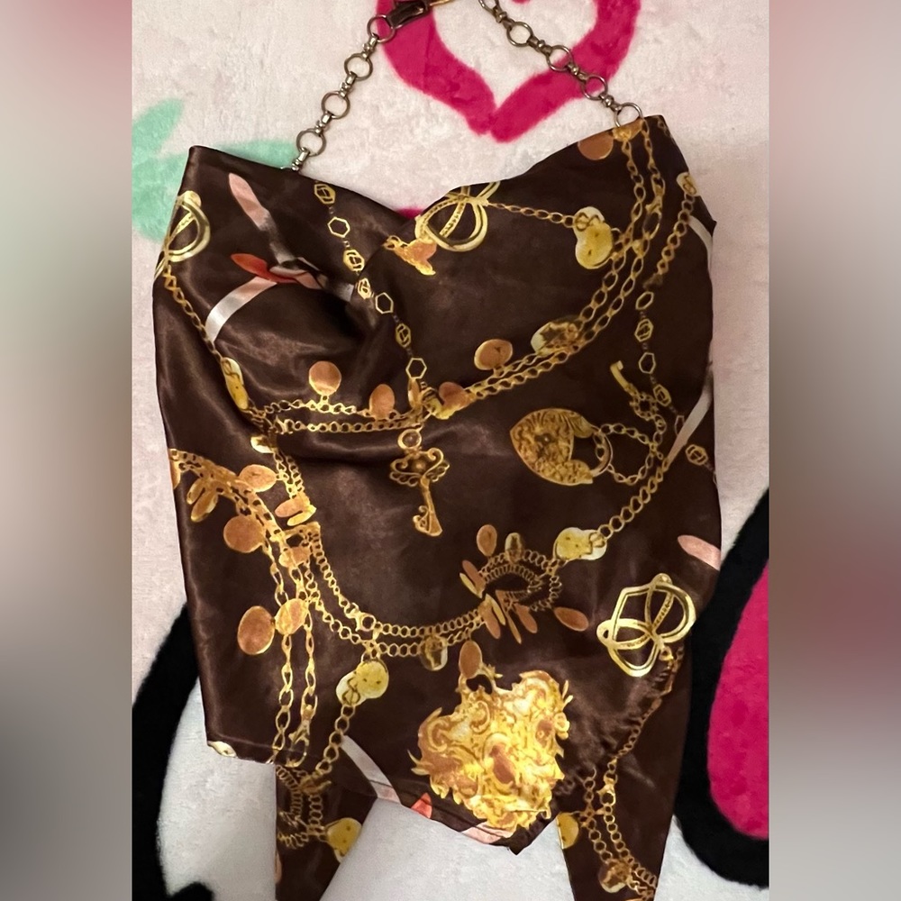 gold chain backless top